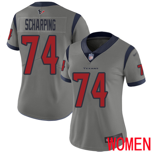 Houston Texans Limited Gray Women Max Scharping Jersey NFL Football #74 Inverted Legend